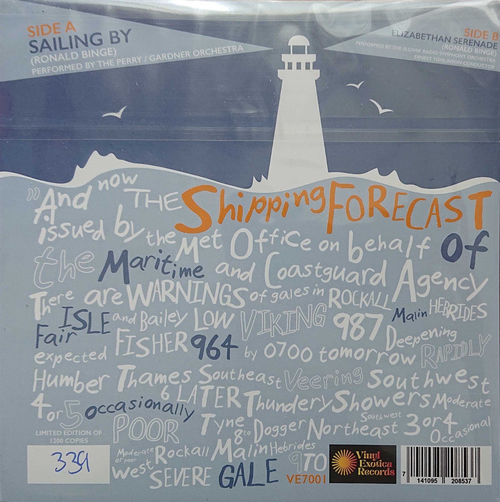 141095 208537 Sailing by (BBC Radio 4's shipping forecast) Ronald Binge from the BBC records and Tapes library Back cover of 141095 208537